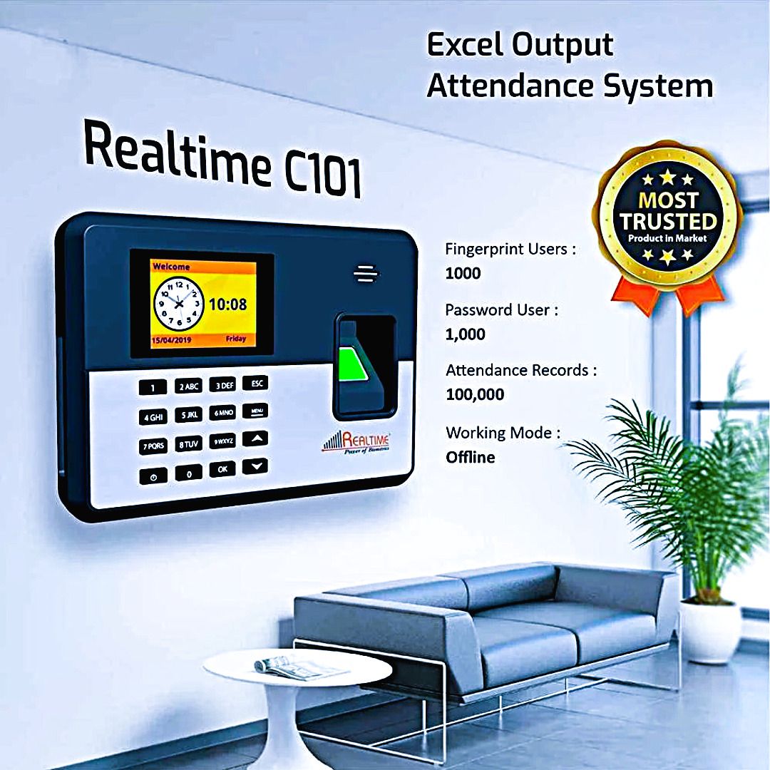 realtime C101 Best Quality Secure Biometric Attendance Device for Banks (Without Wifi) Time & Attendance-picture-16