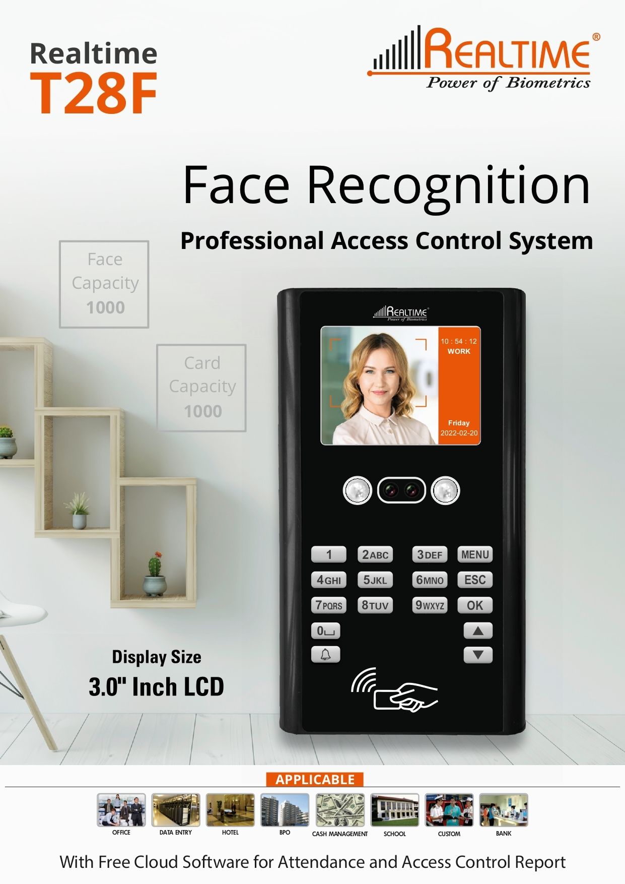realtime T28F Time & Attendance Machine (Fingerprint, Password, Card, Face) Access Control, Time & Attendance-picture-20