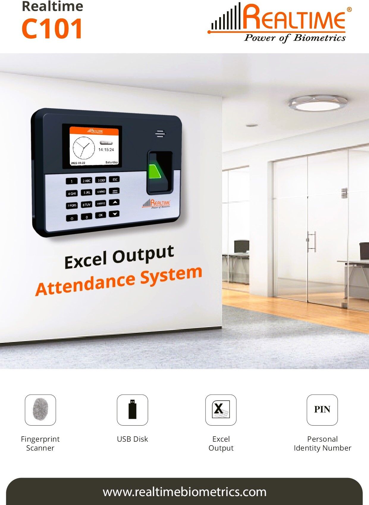 realtime C101 Biometric Attendance Device PIN USB Excel Export Time & Attendance-picture-15