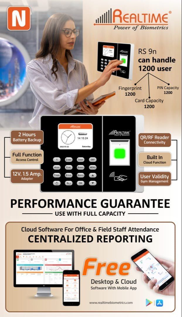realtime RS 9N Fingerprint Scanner Biometric Attendance Device & Access Control (No Wifi) Time & Attendance-picture-23