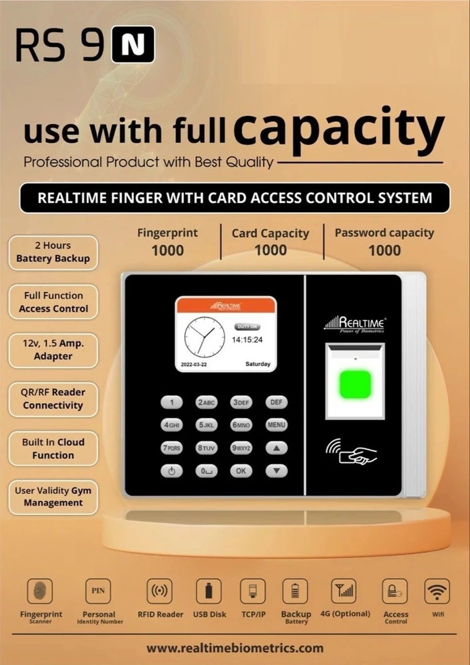 rich polo 9N Fingerprint Scanner Biometric Device with Access Control (No Wifi) Time Access Control, Time & Attendance-picture-32