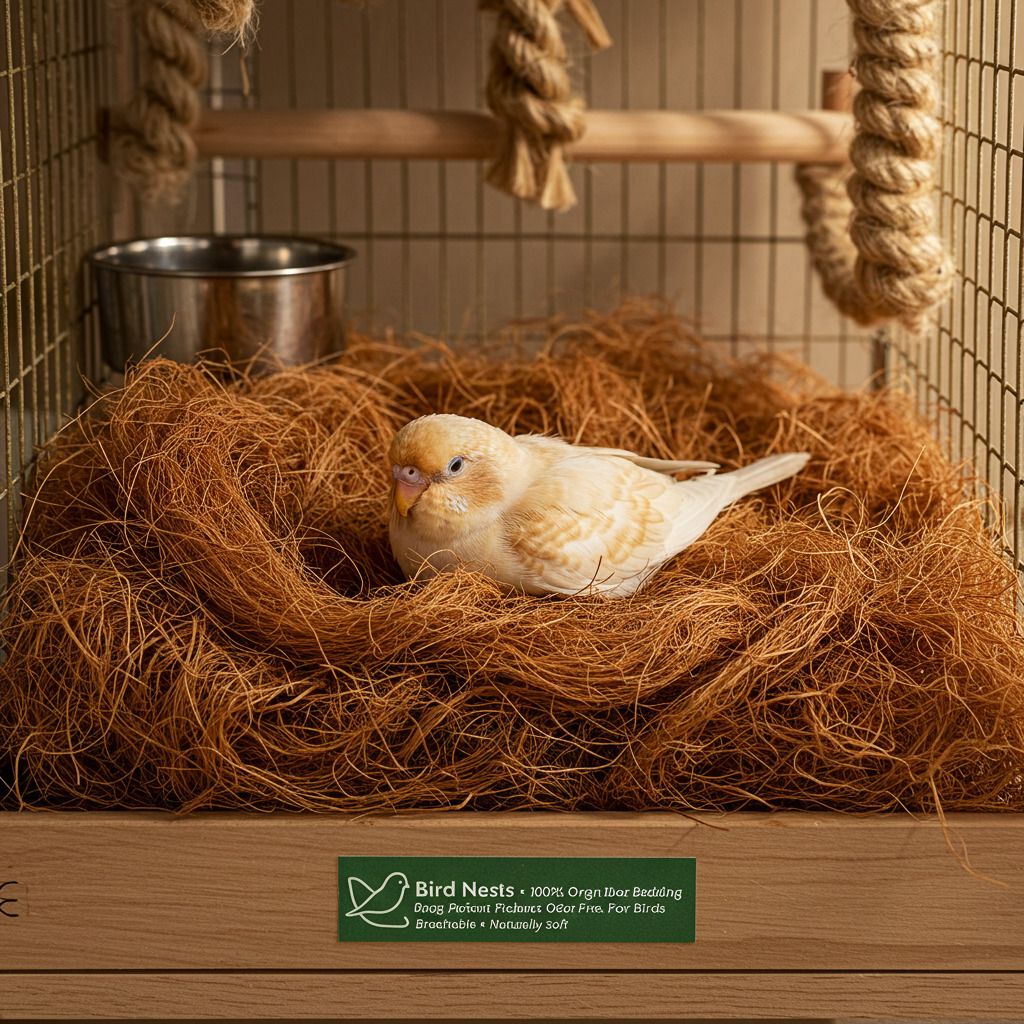 Premium Coconut Fiber Nesting Material for Birds, 500gm, Natural & Safe Coir Regular Bird Bath-image-17