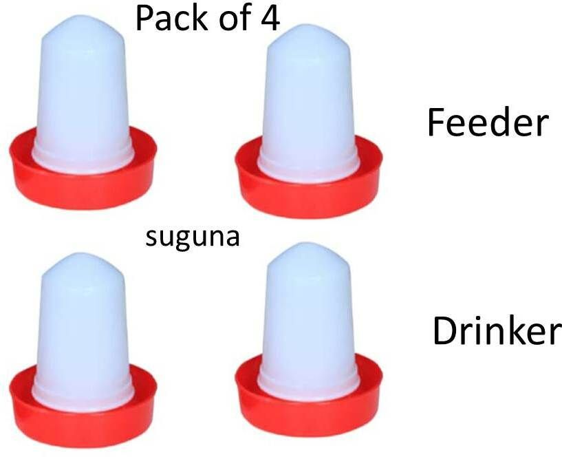 suguna 500 Gram both feeder(2) and drinker(2) for poultry chicks and all birds Common Bird Feeder-picture-21