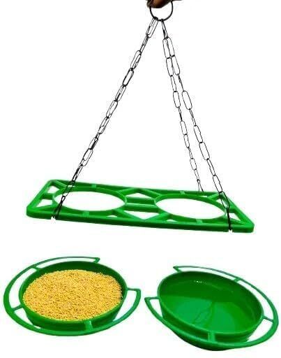 amijivdaya Dana Pani Bird Feeder & Water Dispenser, 400g/400ml Dual Capacity Tray Bird Feeder-picture-16
