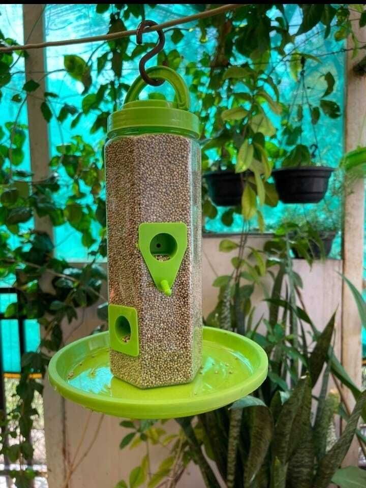 eshopy Bird Feeder Tower Hanging for Balcony Seed Container Stand Window Bird Feeder Bird Feeder-picture-17