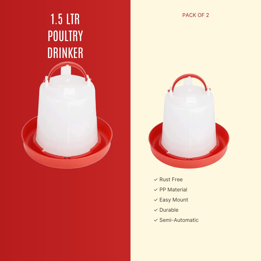 tm&w 1.5 Liter Poultry Drinker Semi-Auto Premium Quality PP Rust Resistant Durable Window Bird Feeder Bird Feeder-picture-19