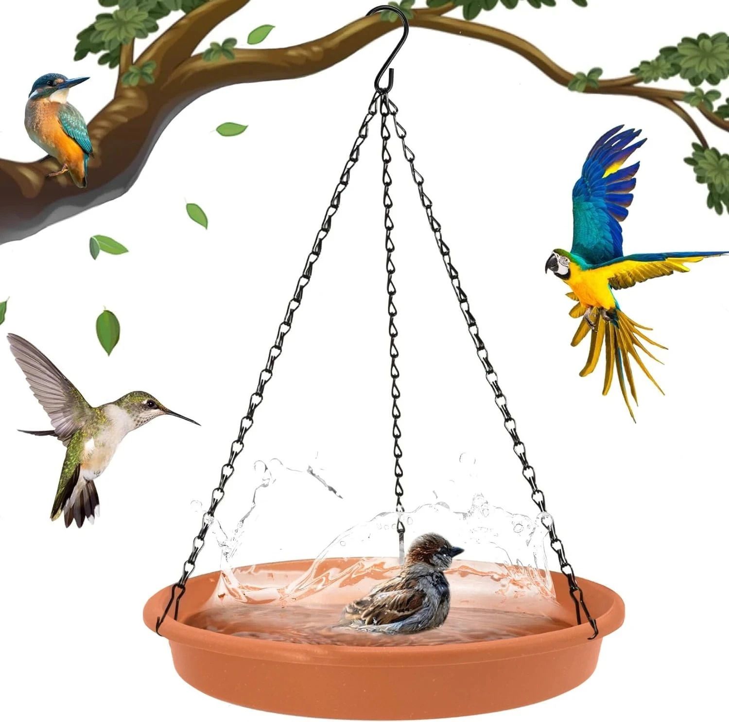 birdshala Hanging BirdFeeder for Water Seed & Bath Trey | Balcony,Trees,Garden Window Bird Feeder Bird Feeder-picture-27