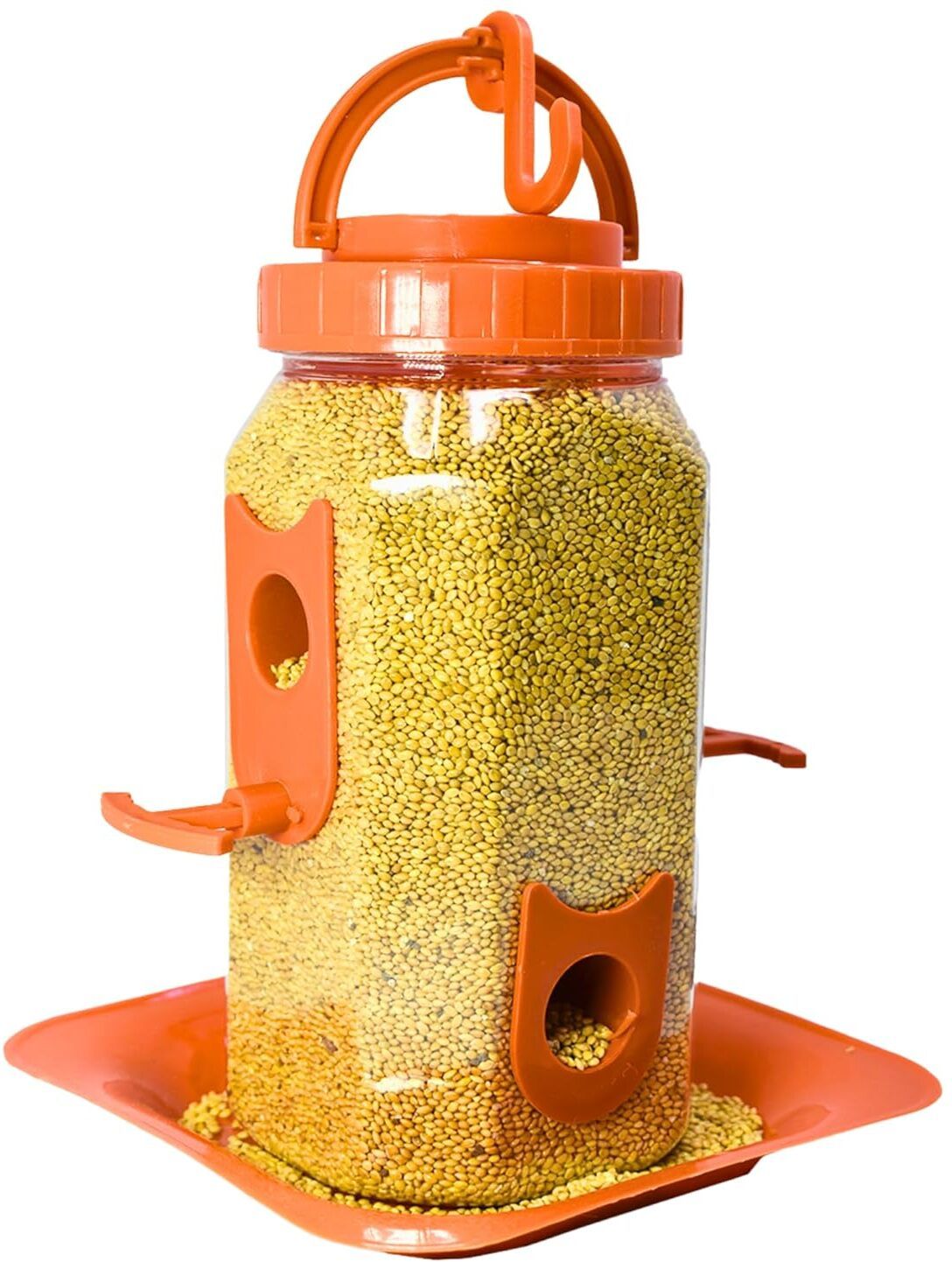 amijivdaya Hexagon Bird Feeder Plastic | 4 Ports | 900 g | Pack of 1 Window Bird Feeder-picture-25