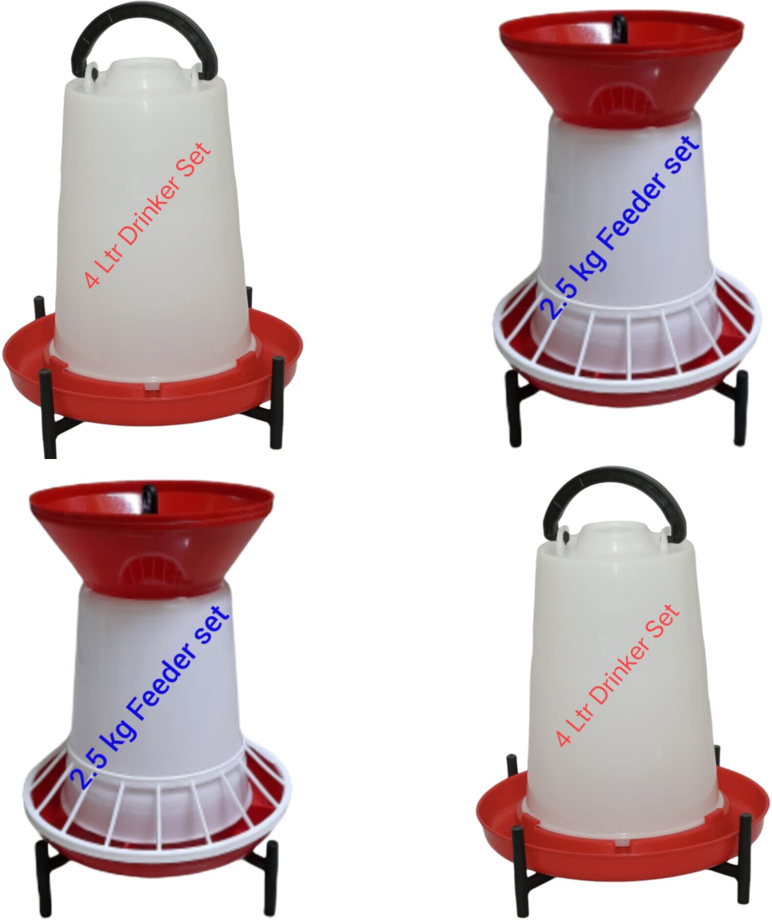 royal sri Chick drinker 4 ltr 2 nos and Feeder 2.5kg set 2 nos (total 4 sets) Tube Bird Feeder-picture-10
