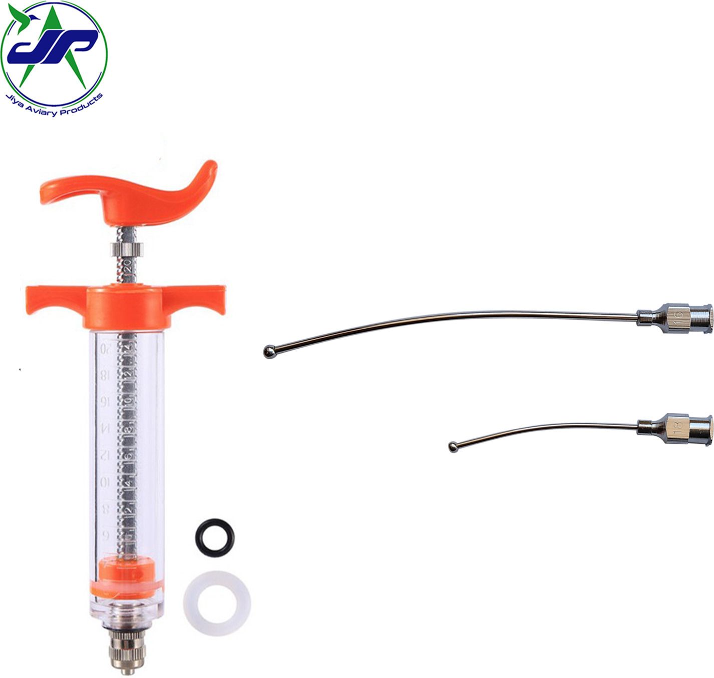 jiya aviary products Oral feeding needle with adjustable Syringe size 16G & 18G for Rates and Mice Tube Bird Feeder-picture-13