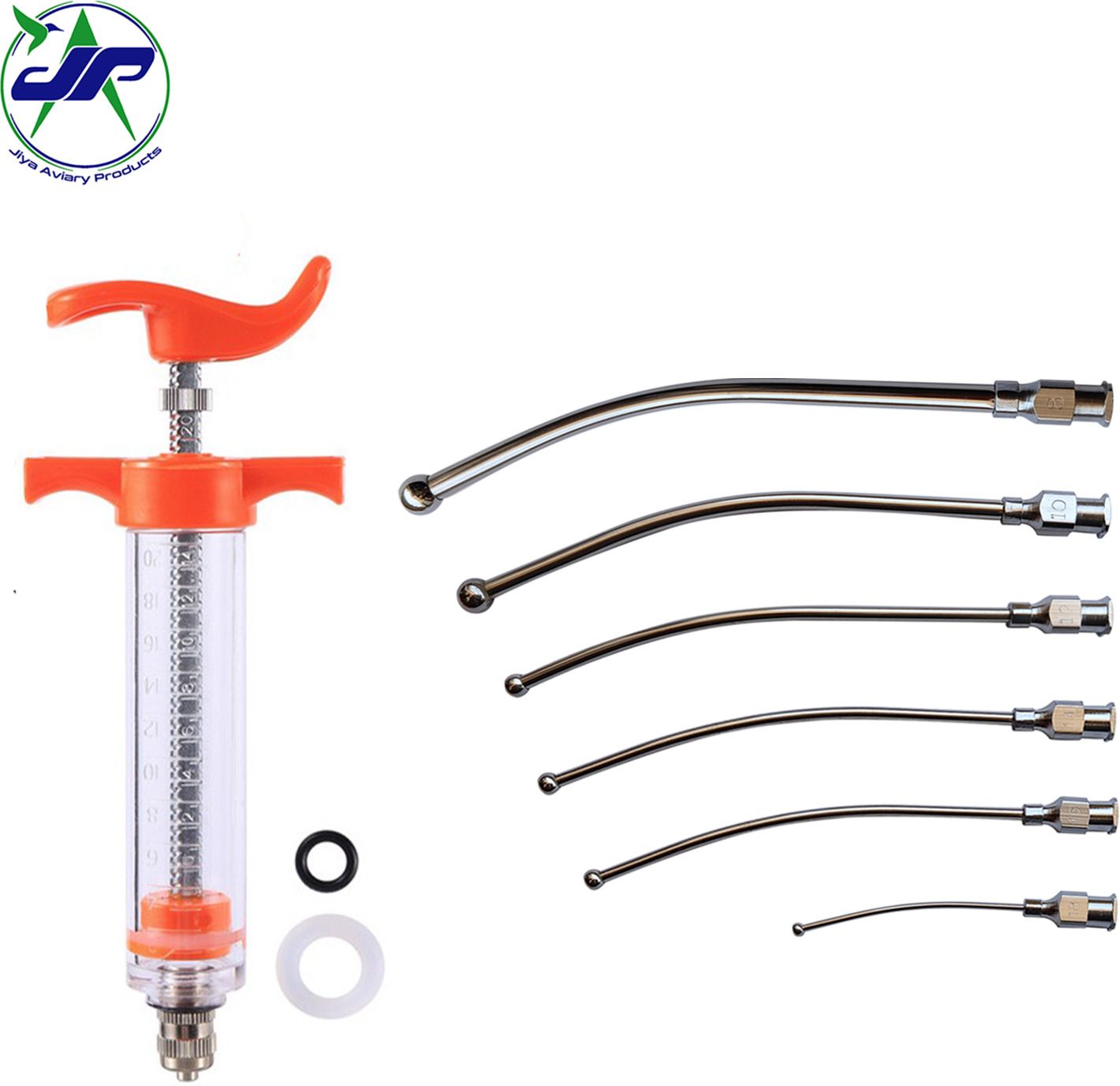 Oral Gavage Needle with Adjustable Syringe,Size: 8G to 18G for birds and animals Tube Bird Feeder