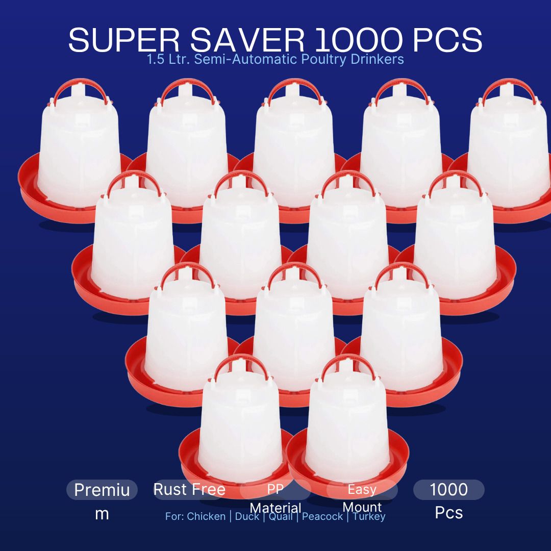 tm&w Premium 1.5 Litre Poultry Waterer Durable PP Construction Pack of 1000 Window Bird Feeder Bird Feeder-picture-18