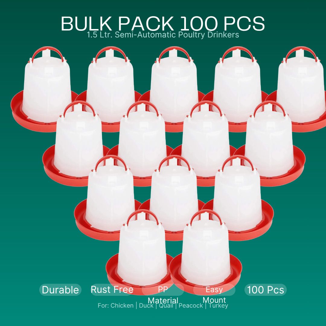 tm&w 1.5L Long-Lasting Poultry Waterers 250Pcs Rust Resistant Easy Setup Common Bird Feeder-picture-26
