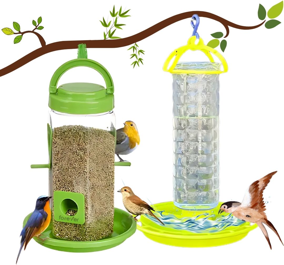 Bird Feeder & Water Dispenser Set Window Bird Feeder Bird Feeder-image-46