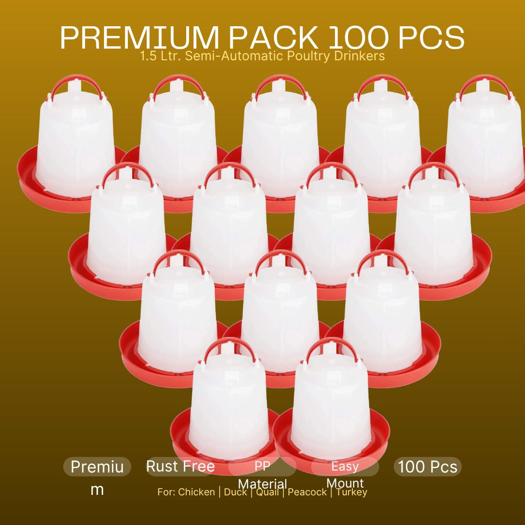 tm&w Premium Quality 1.5L Poultry Drinkers 250Pcs Durable PP Construction Common Bird Feeder-picture-46