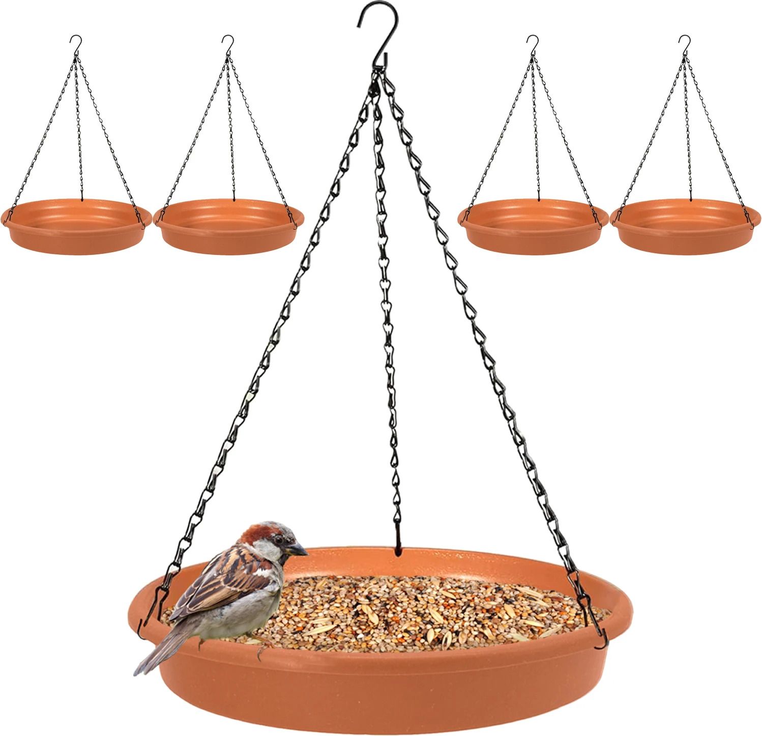 birdshala Hanging BirdFeeder Pack of 2 for Water Seed & Bath Trey | Balcony,Trees,Garden Window Bird Feeder Bird Feeder-picture-22
