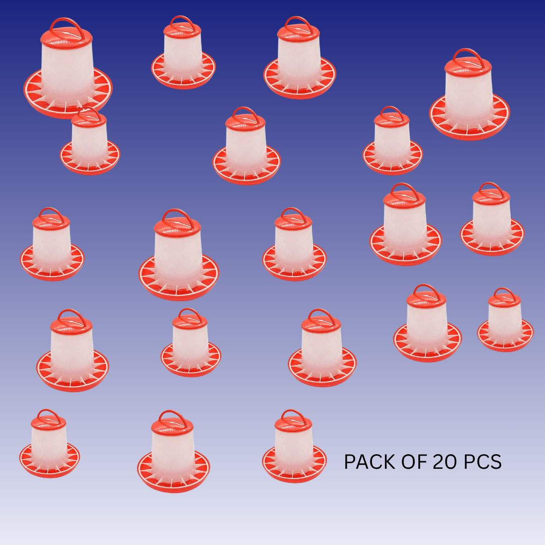 tm&w Rust Resistant PP Semi-Automatic Feeder Pack of 20 for Poultry Farming Common Bird Feeder-picture-43