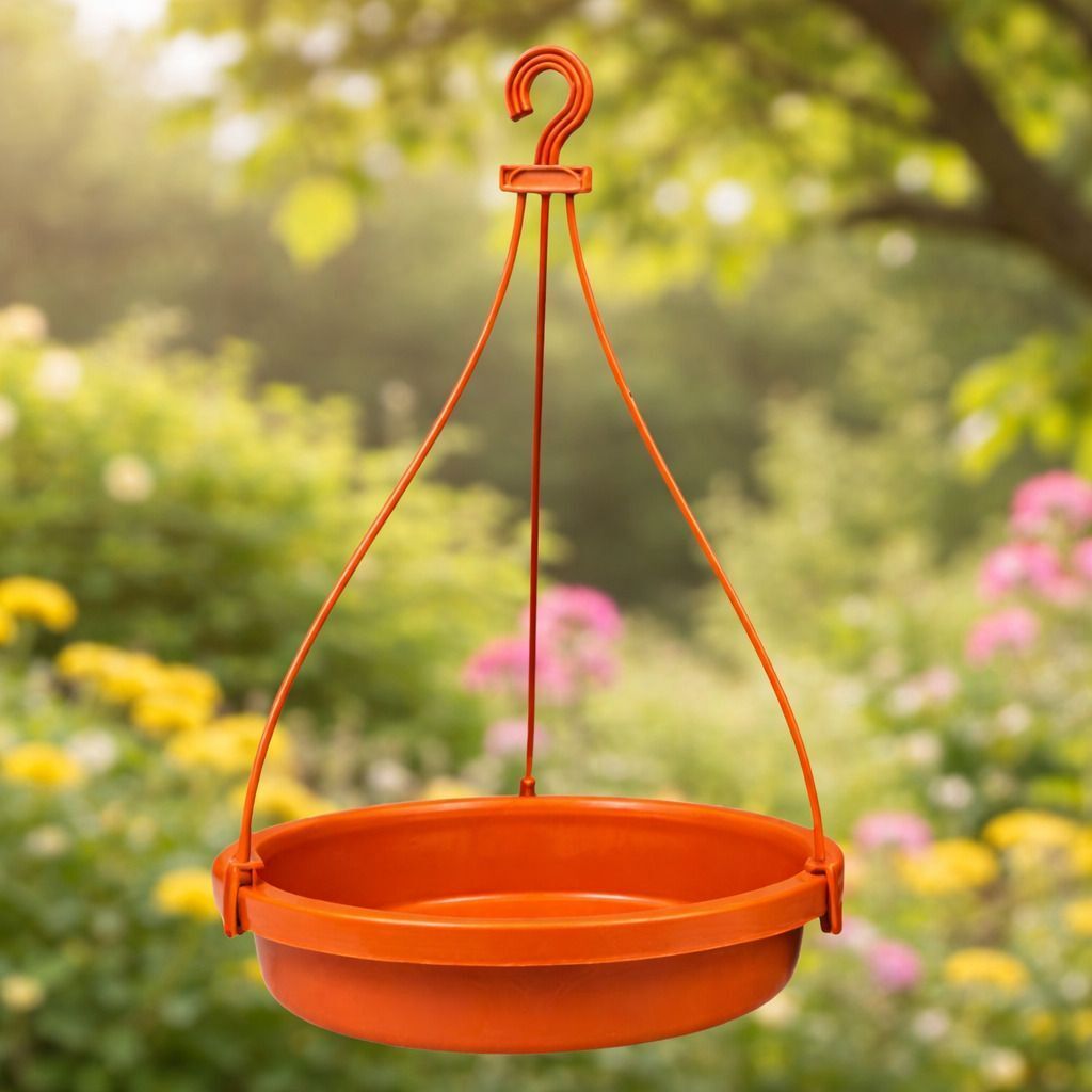 sage Hanging Bird Water Feeder Bowl | Plastic Bird Bath for Garden Balcony Outdoor Window Bird Feeder Bird Feeder-picture-25