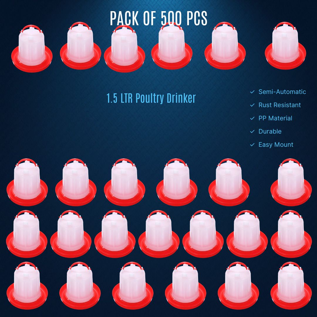 tm&w Rust Resistant 1.5 Liter Poultry Waterer 500 Pcs for Chicken Duck Quail Window Bird Feeder Bird Feeder-picture-48