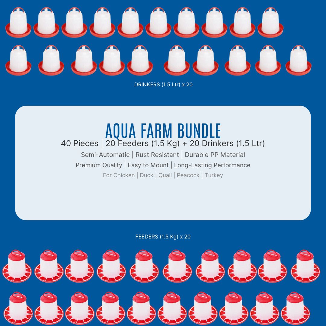 tm&w Premium Poultry Combo: 20 Semi-Auto Feeders & Drinkers for Chicken Duck Window Bird Feeder Bird Feeder-picture-36