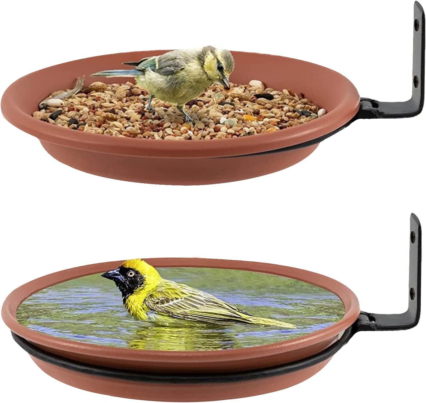 birdshala Pack of 2 Bird Feeder for Water, Seed, BathTrey | Balcony,Trees,Garden mounting Tray Bird Feeder-picture-46