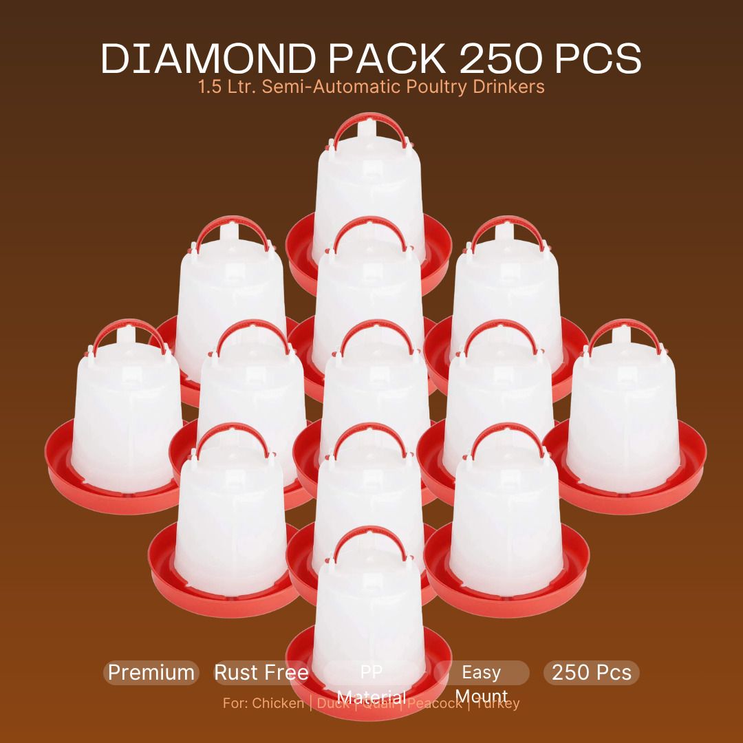 tm&w Premium 1.5 Ltr Quail Turkey Drinkers 250 Pack Semi-Auto PP Quality Common Bird Feeder-picture-21