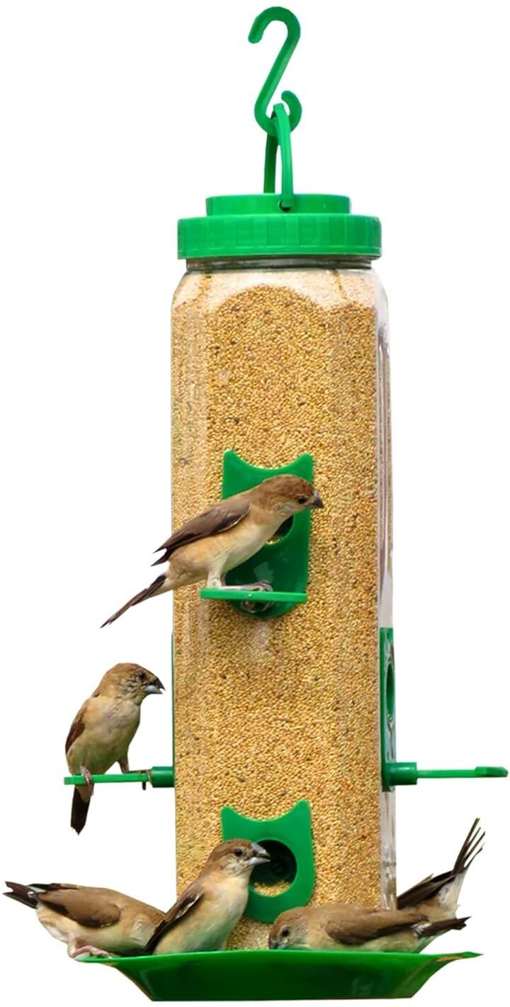 skybeings Pack of 1 Hexagone Outdoor Hanging Feeder | 1.8kg Food Capacity | 6 Nozzle Tube Bird Feeder-picture-16