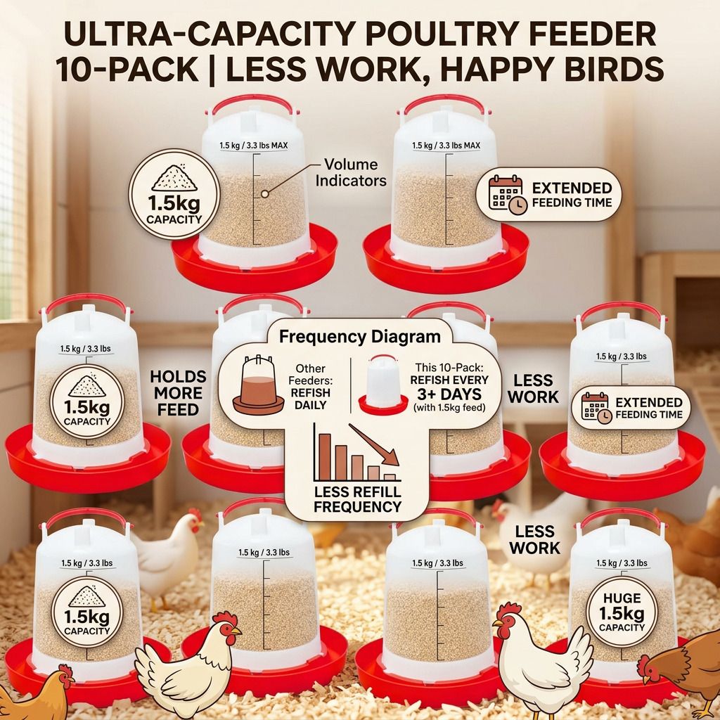 tm&w Weather Resistant 1.5 Kg Poultry Feed Dispenser Common Bird Feeder-picture-11