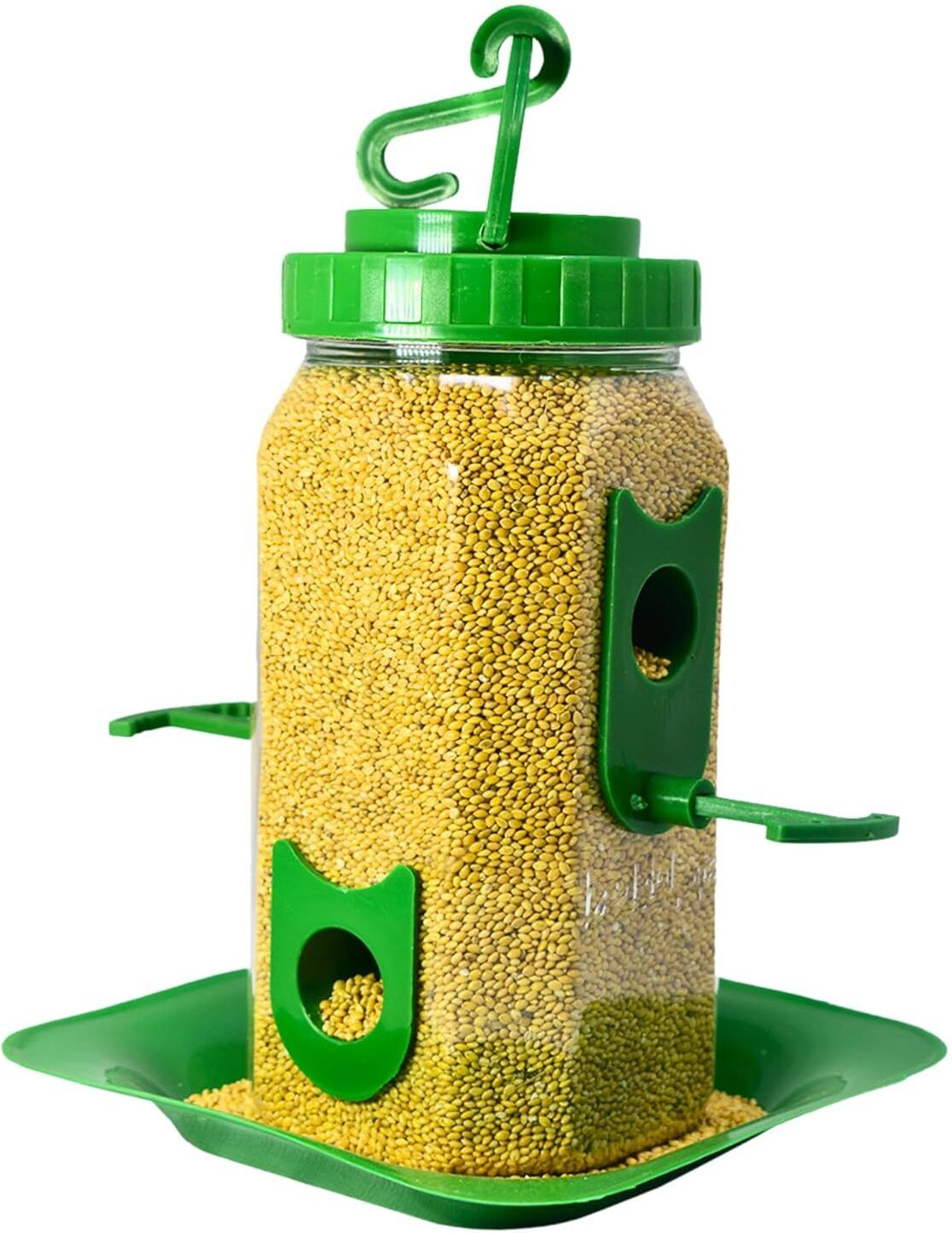 skybeings Pack of 1 Hexagone Outdoor Hanging Feeder | 0.9kg Food Capacity | 4 Nozzle Tube Bird Feeder-picture-10