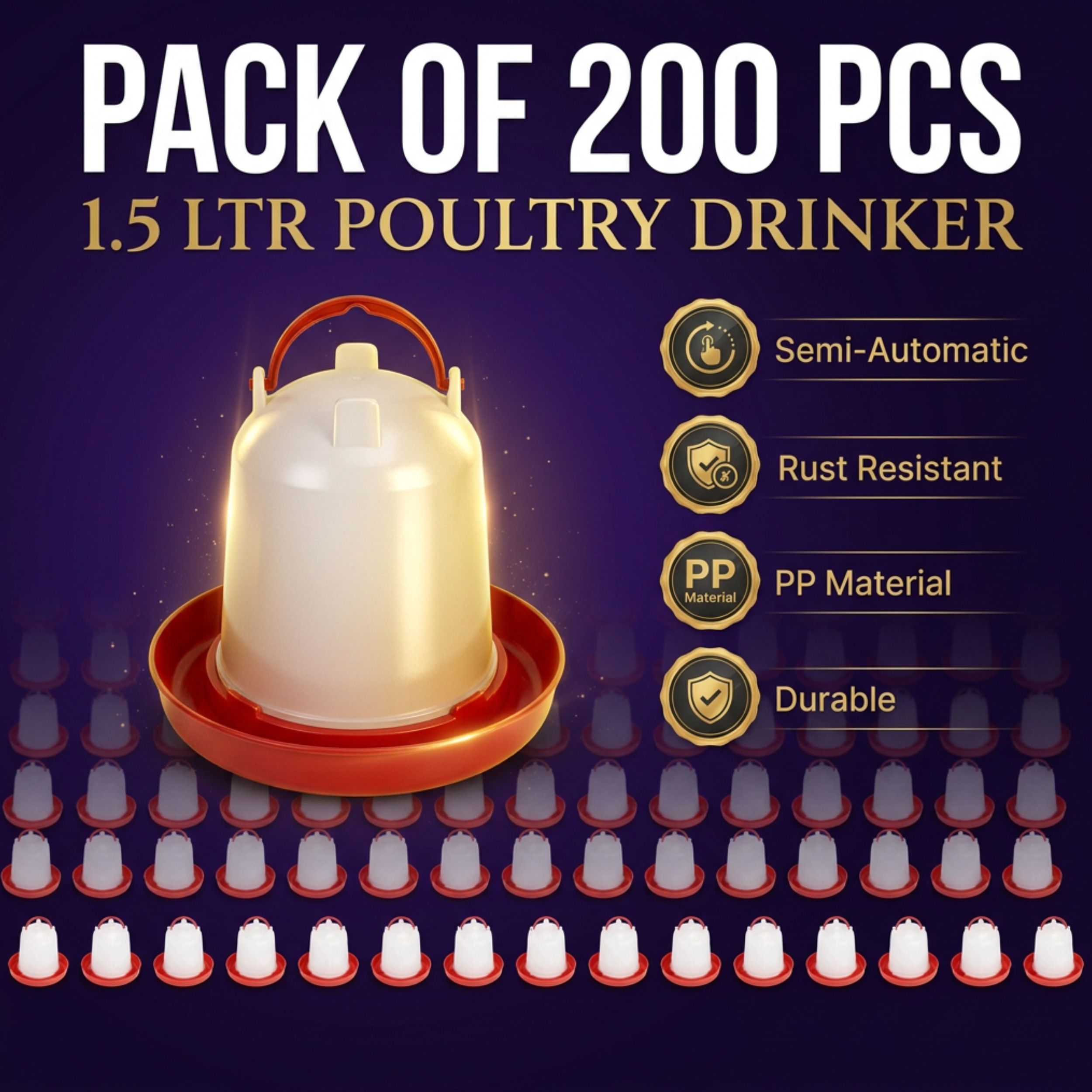 tm&w 1.5 Litre Poultry Waterers 200Pack Semi-Auto Easy Mount Chicken Window Bird Feeder Bird Feeder-picture-25