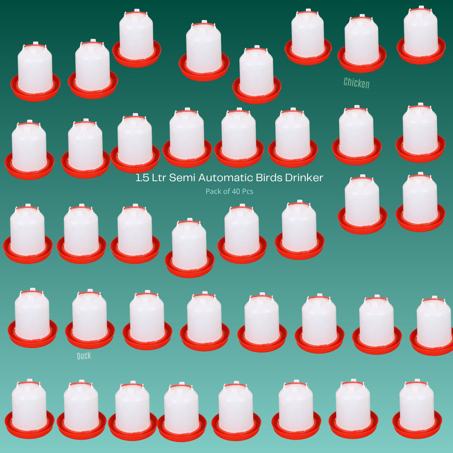 tm&w 1.5 Ltr Chicken Duck Quail Drinker 40 Pcs Semi-Automatic Rust Free Window Bird Feeder Bird Feeder-picture-14