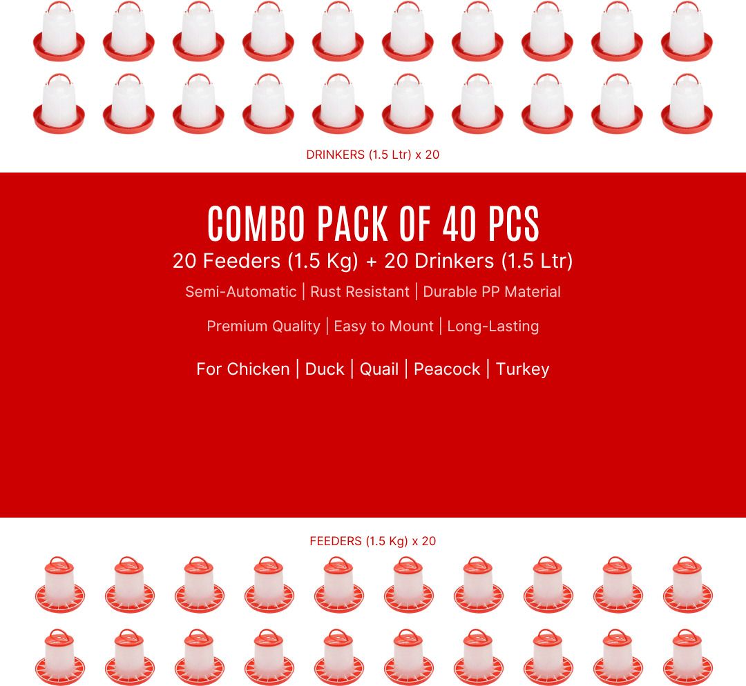 tm&w Premium Farming Combo: 20 Semi-Automatic Feeders 20 Drinkers for Birds Window Bird Feeder Bird Feeder-picture-24