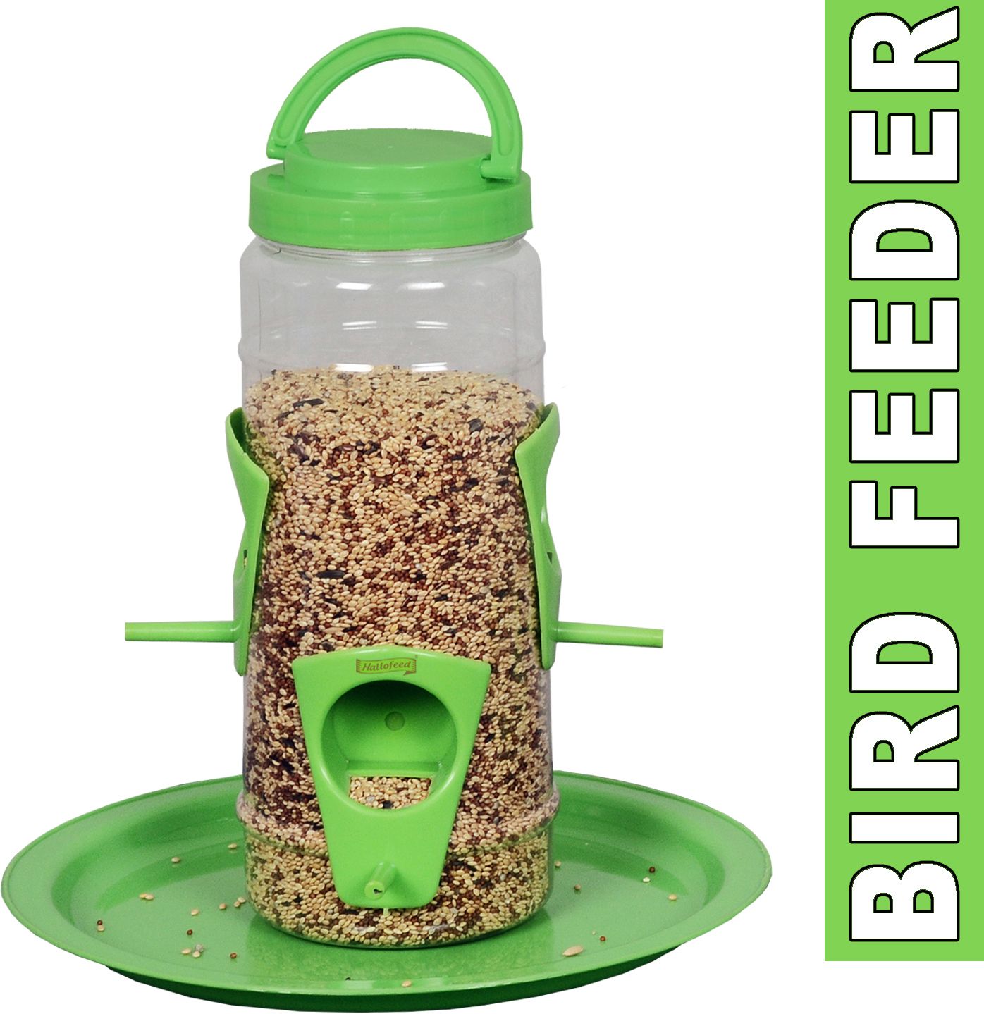 hallofeed BIRD FEEDER (GREEEN) OUTDOOR Common Bird Feeder-picture-35