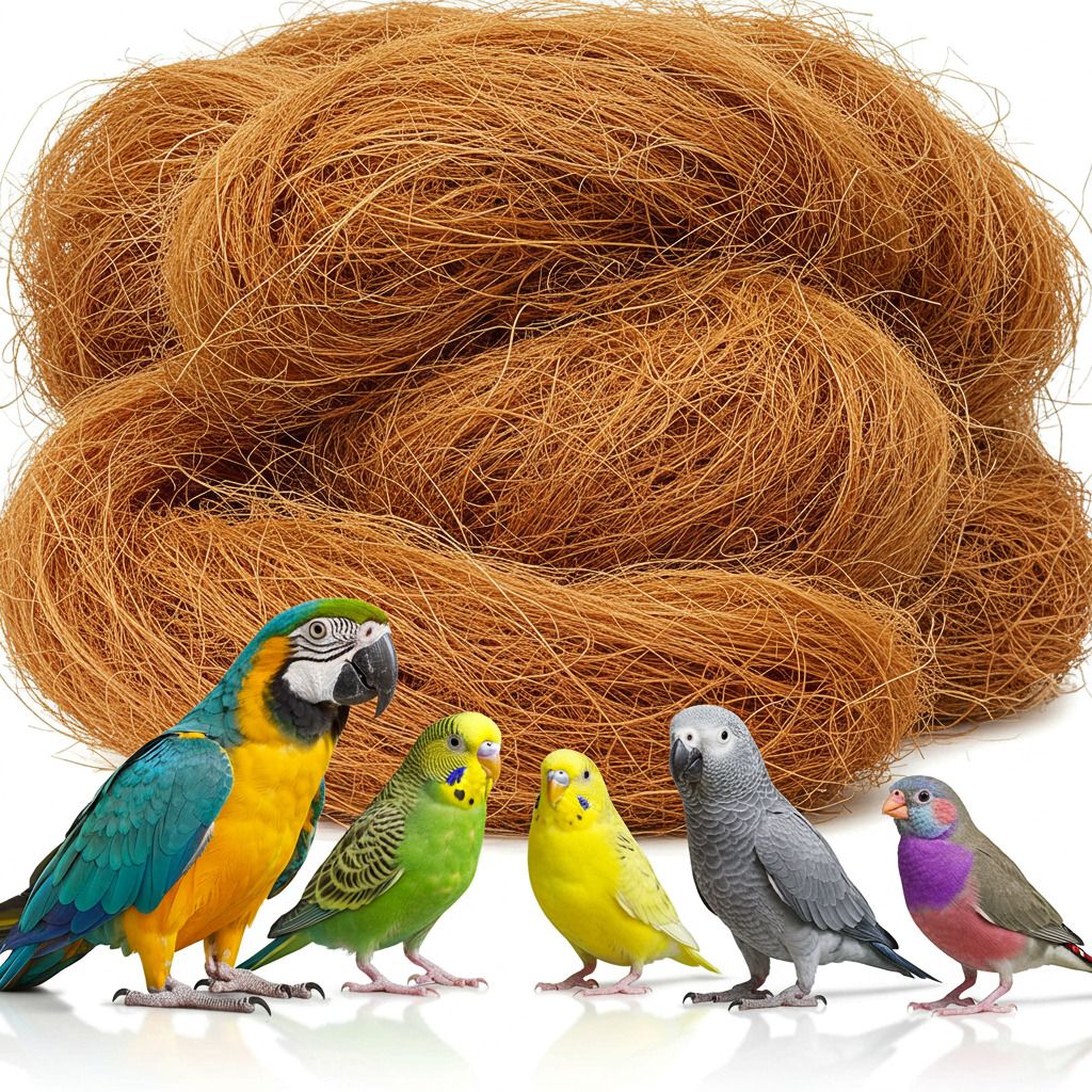 osho enterprise Natural Coconut Fiber Nesting Material for Birds (100gm) Safe & EcoFriendly Coir Bird House-picture-19