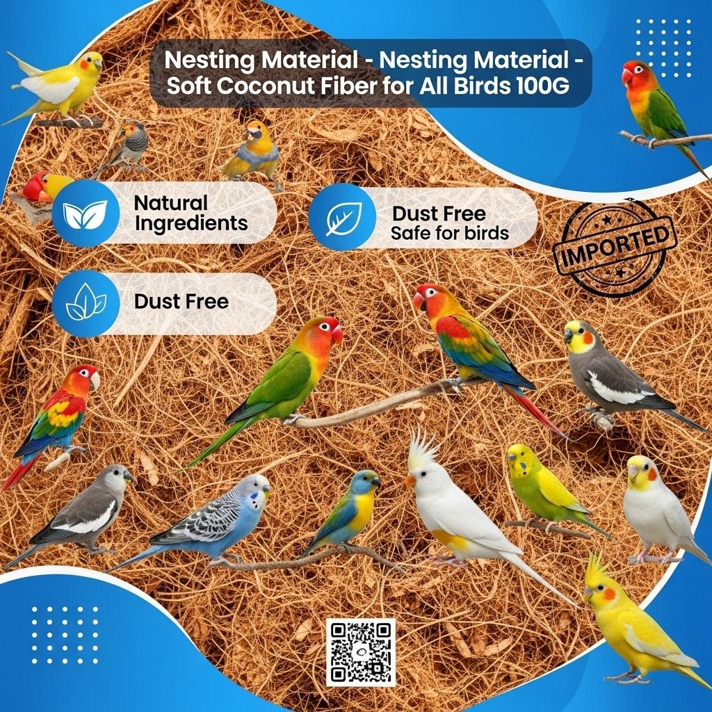 osho enterprise 100gm Coconut Coir Bird Nest Bedding Natural Fiber for Parrots and Small Birds Bird House-picture-44