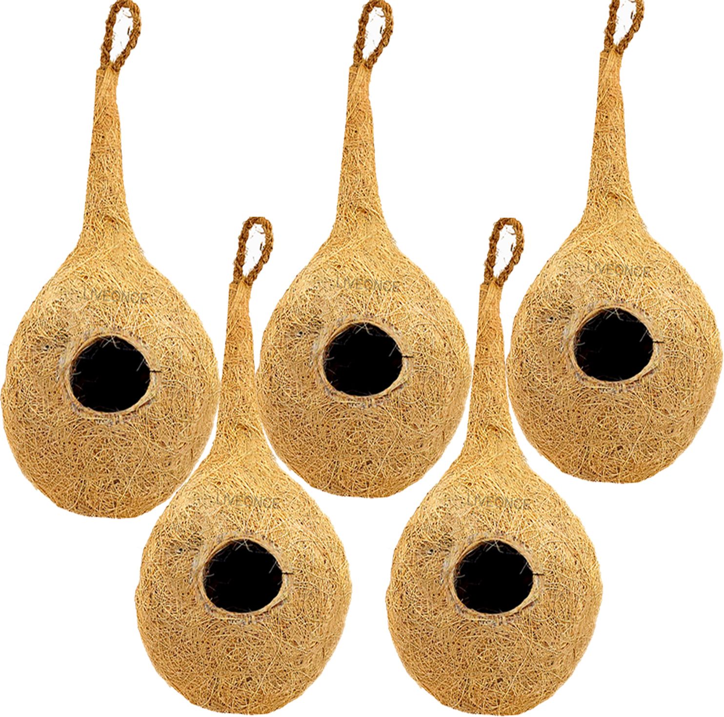 liveonce NATURAL BIRD NEST FOR ALL TYPES OF BIRDS AND CAGES BIRDS ACK OF 5 Bird House-picture-46