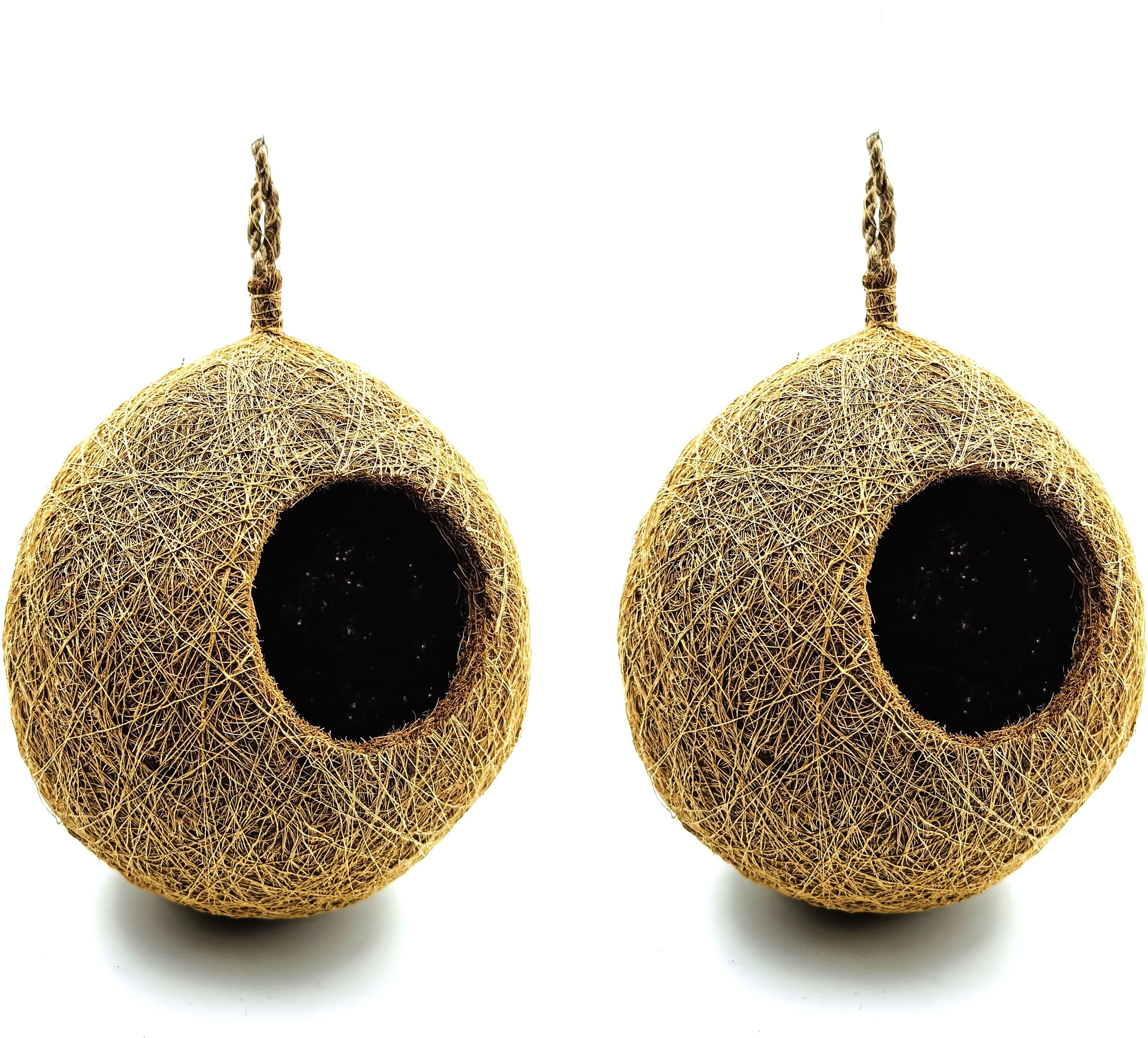 Natural Jute Bird Nests – Comfortable Habitat for Small Birds Pack of 2 Bird House