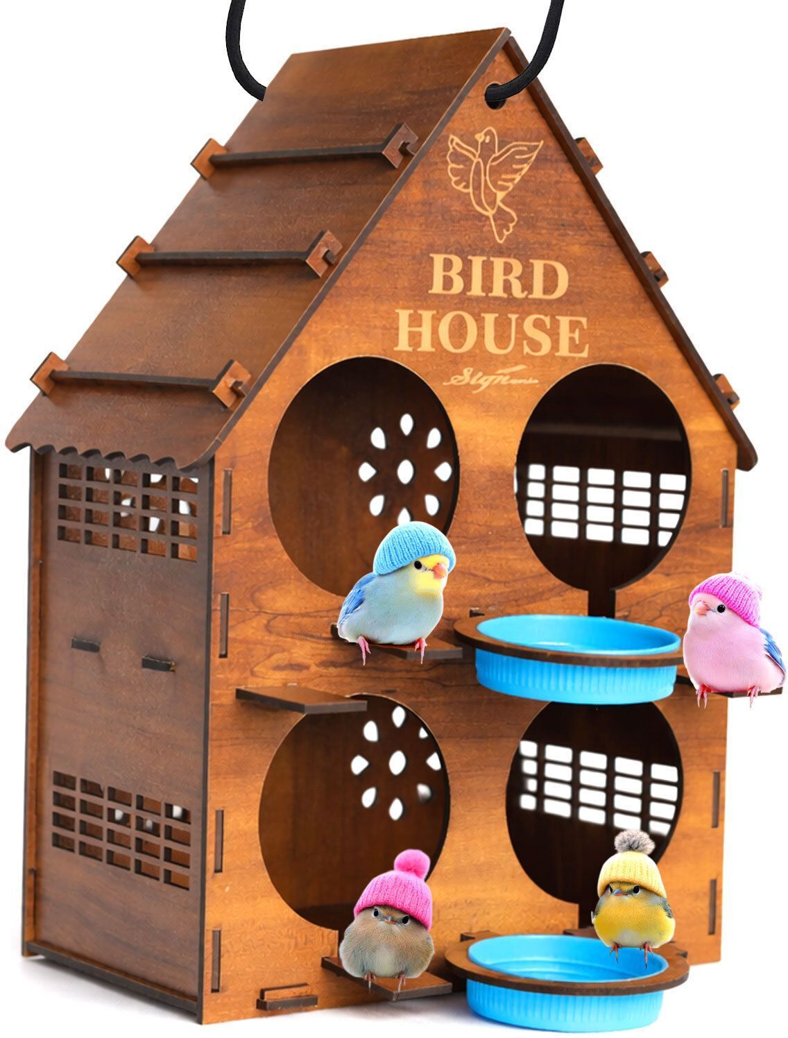 signamio Wooden Bird Nest with Exhaust (Assemble Requird) Bird House-picture-26