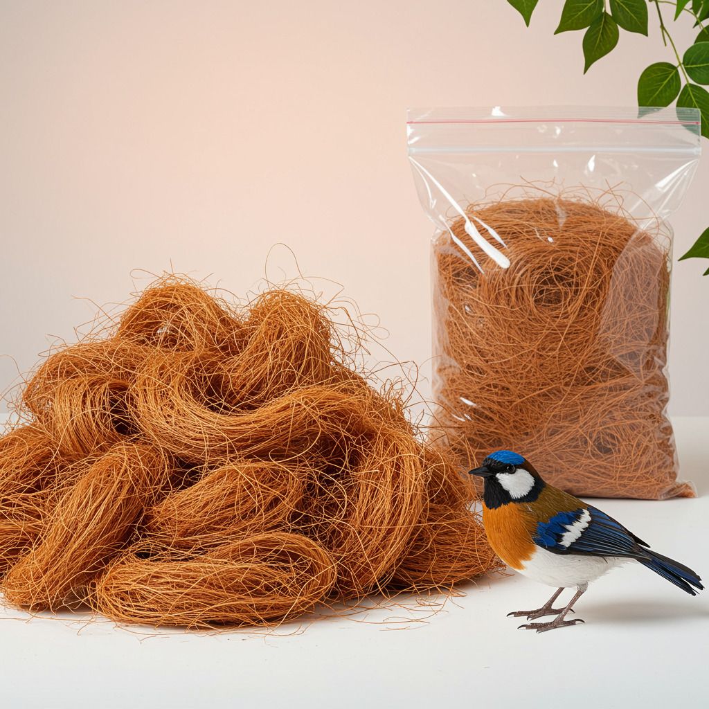 Natural Coconut Fiber Nesting Material for Birds | Safe Bedding for birds 100GM Bird House-image-18