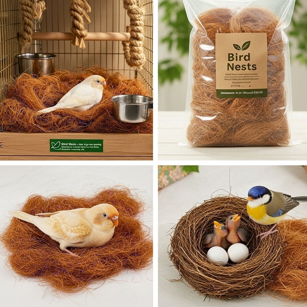 osho enterprise Natural Coconut Fiber 100gm for Birds Cage Nesting Warm Bedding Material Bird House-picture-16