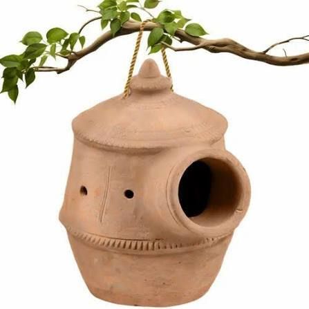 qwgpt Mitti Bird House,Earthen Bird Nes,Hanging Bird House, Bird House-picture-40