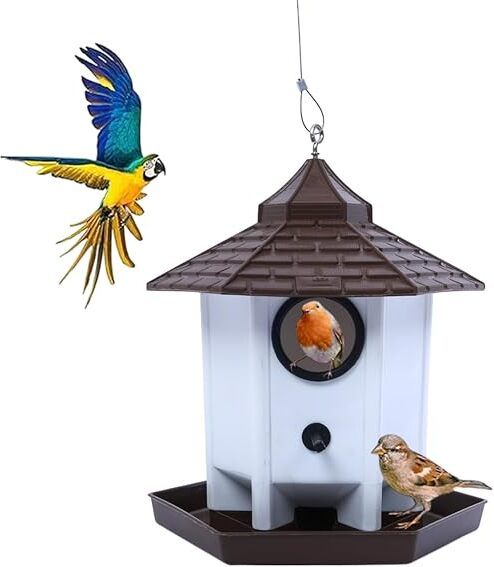garden's need Hut Shape Bird House Brown with Stainless Steel Wire for Gardens & Balconies Bird House-picture-21