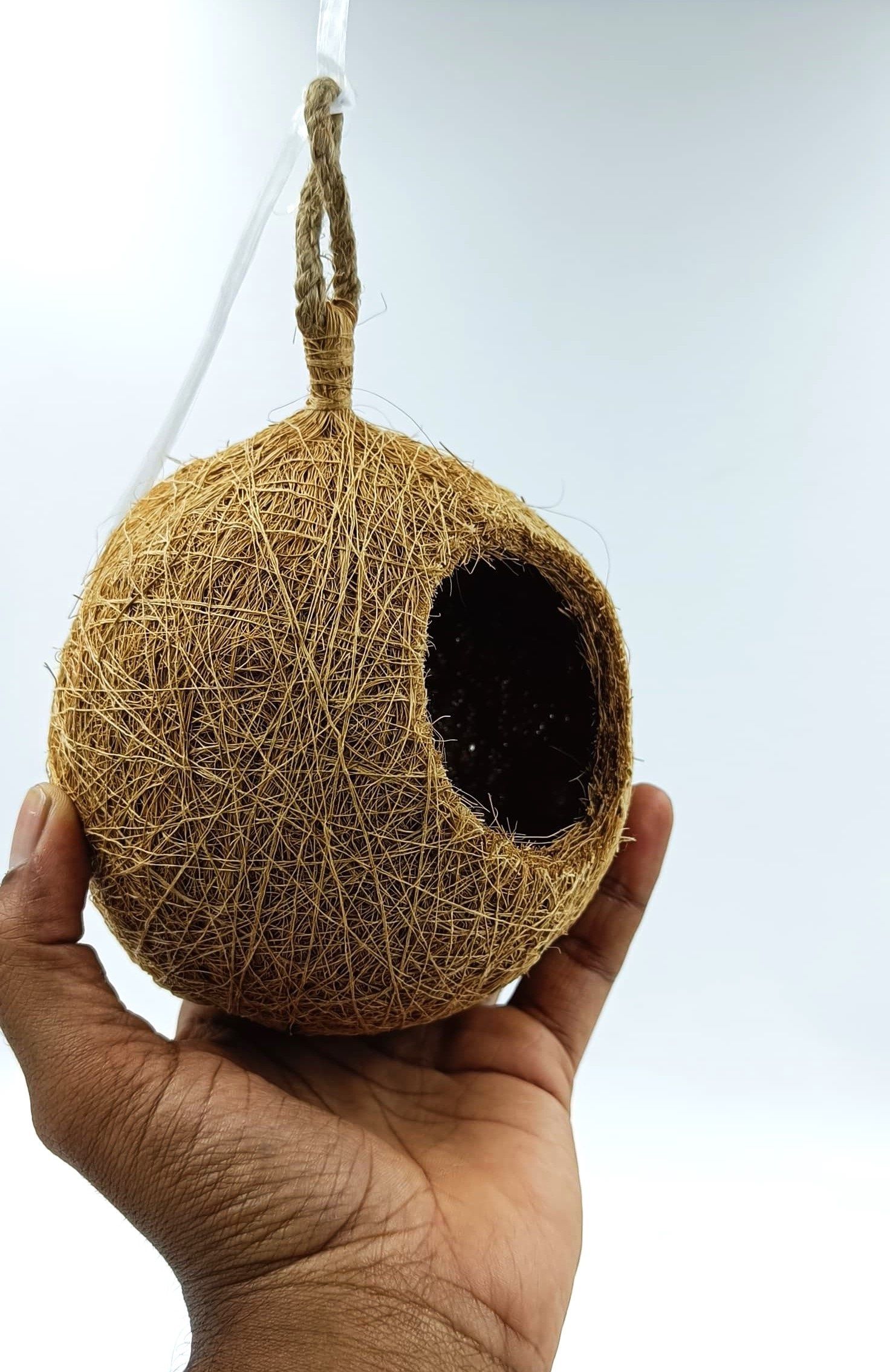 omiyage Jute Bird Nest for birds Medium,Small Birds like Finches&Java Sparrows(1 Nest) Bird House-picture-42