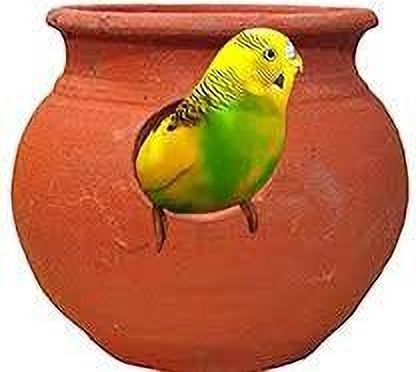 qwgpt Budgies Love Birds Terracotta Earthenware Pot Bird House Hanging, Wall Mounting Bird House-picture-24