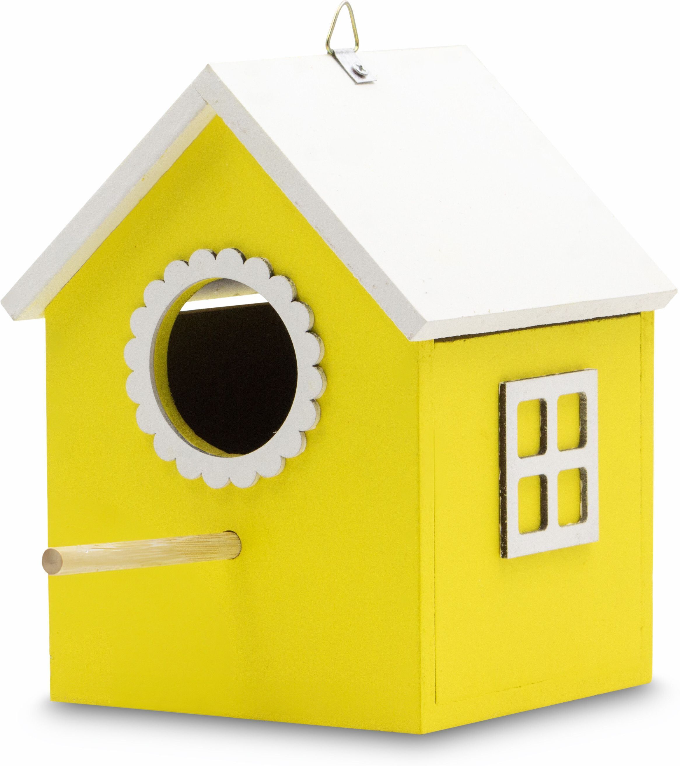 birdshala Bird House Safe and Attractive, Yellow with White Trim,Ventilated with Perch Bird House-picture-18