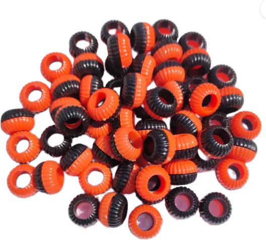 40 PCS ORANGE BLK PIGEON PLASTIC RINGS Bird Shoulder Guard-image-2