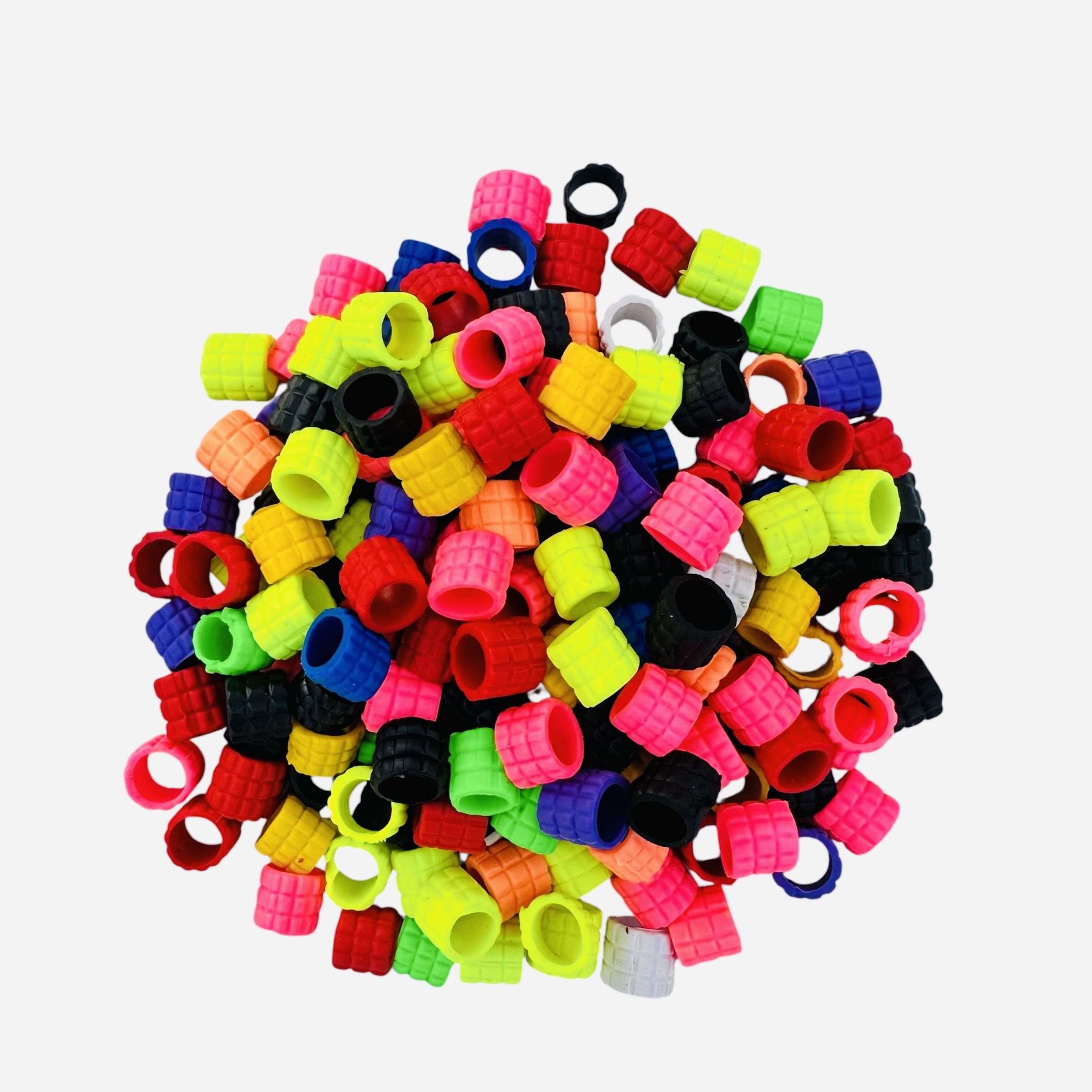 harry enterprises Box Design Rubber Foot Ring for Pigeon Multicolor Pack of 60 Bird Shoulder Guard-picture-22