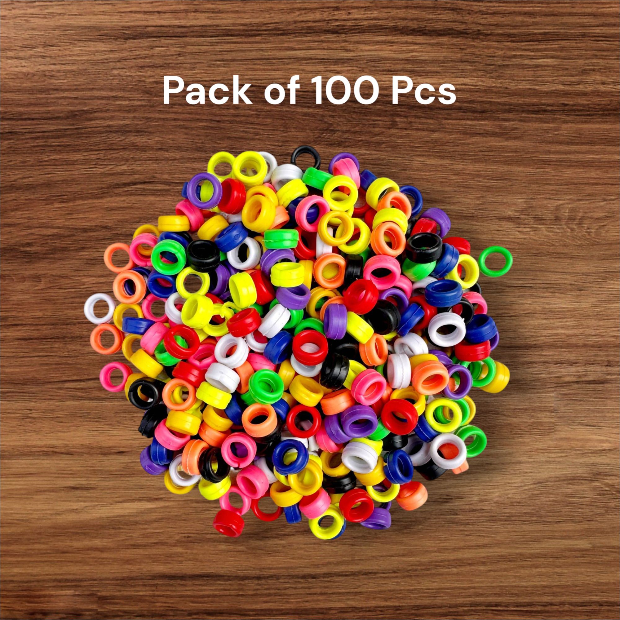 harry enterprises Mix Hard Rubber Multicolours 100 pcs Pigeon Foot Ring Bird Shoulder Guard-picture-12