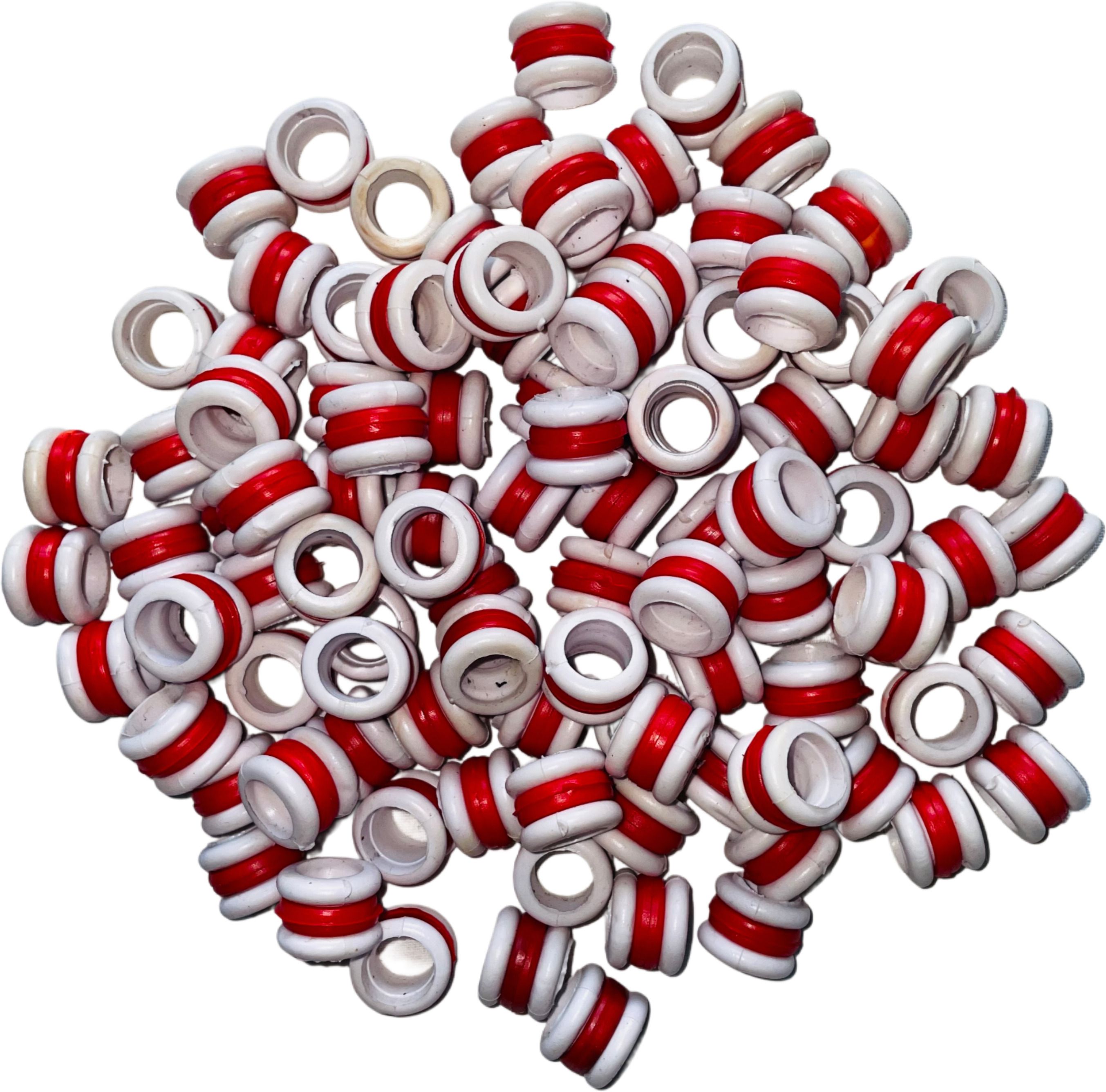 harry enterprises White & Red New Design Rubber 40 pcs Pigeon Foot Ring Bird Shoulder Guard-picture-14