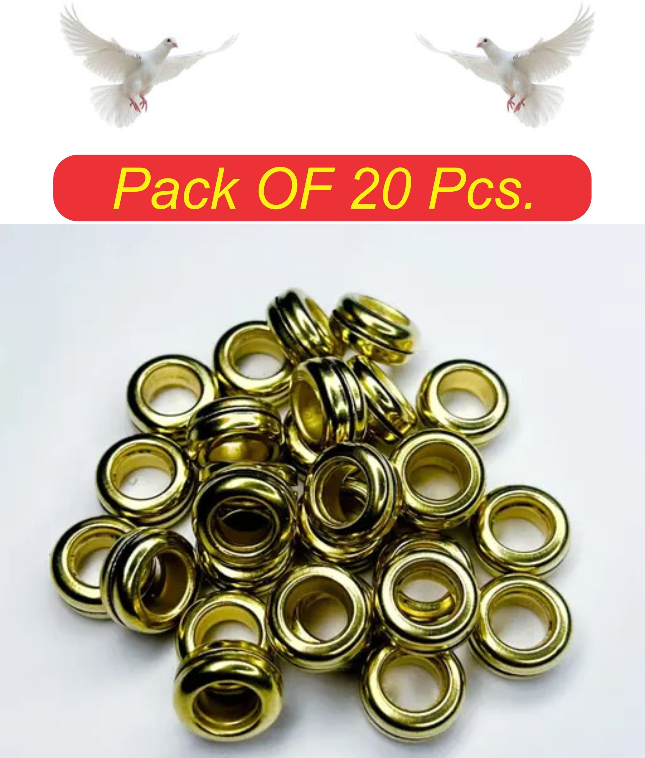 s.blaze Pigeon Golden Color Sound Foot Ring 20 Pcs Bird Shoulder Guard-picture-26